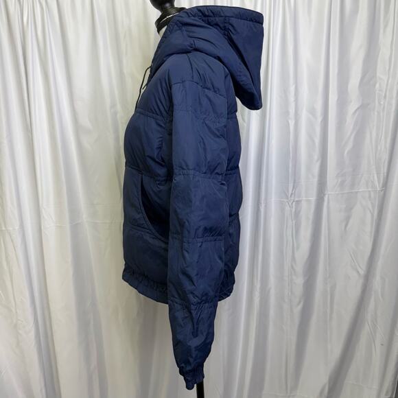 Rare Vintage Eddie Bauer Goose Down Hooded Puffer Coat 70s Navy Blue Size Small - Picture 2 of 7
